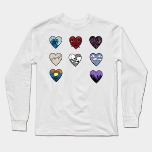 8 hearts sticker pack Long Sleeve T-Shirt